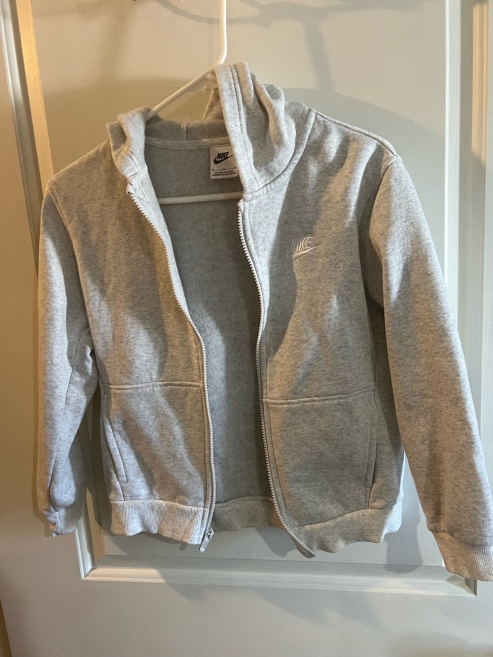 Nike Kids Light Grey Full-Zip Hoodie